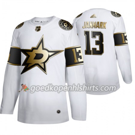 Dallas Stars Mattias Janmark 13 Adidas 2019-2020 Golden Edition Wit Authentic Shirt - Mannen